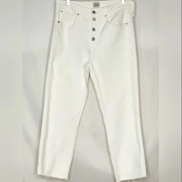 J. Crew White Vintage Straight Cropped Jeans - Size 30 - Picture 4 of 15